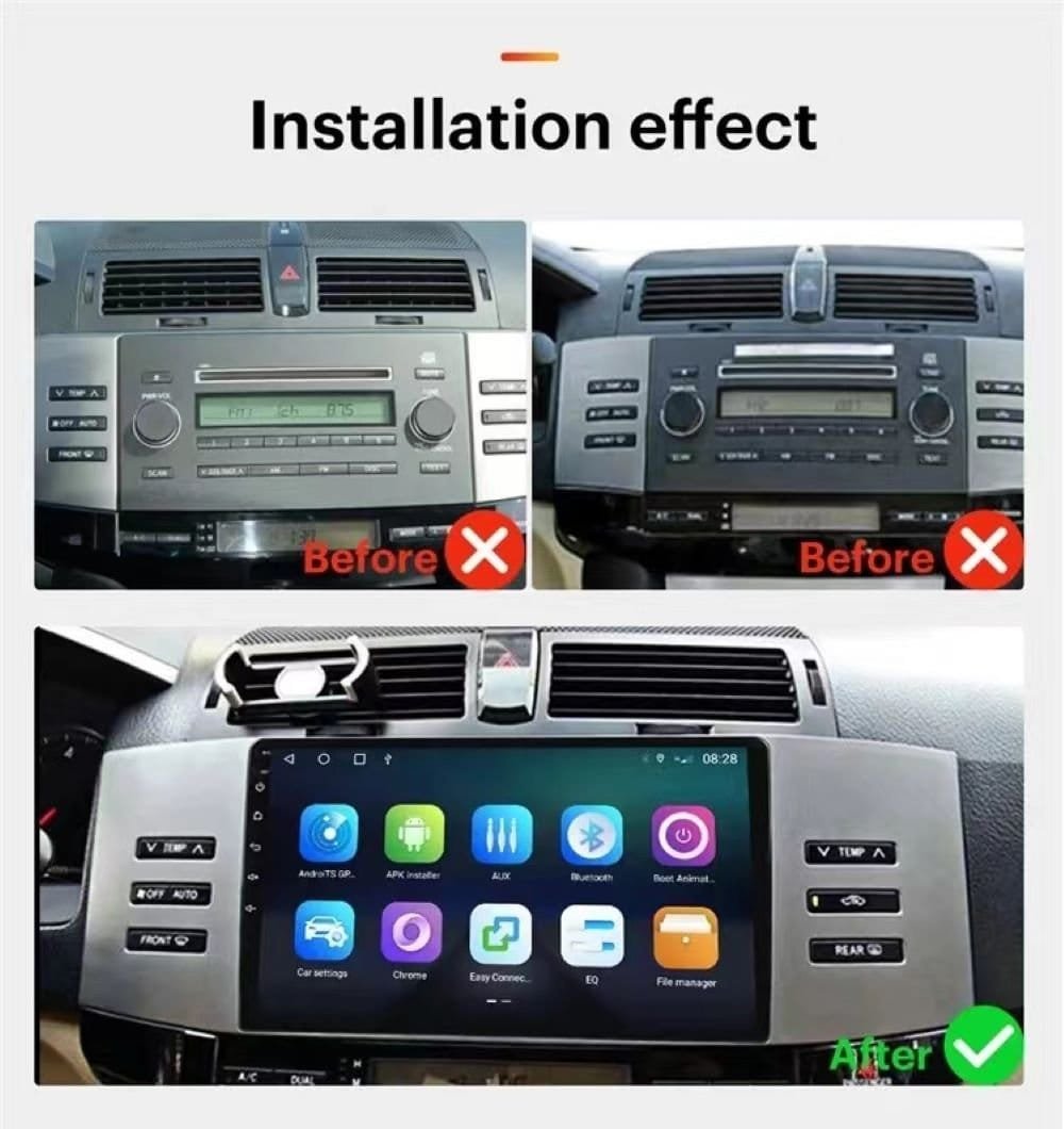 9 inch Compatible for Toyota Mark X 2004-2009, Reiz 2005-2010 (Grey Color) Radio Stereo Dash Installation Mount Kit (FT-013) - Image 3