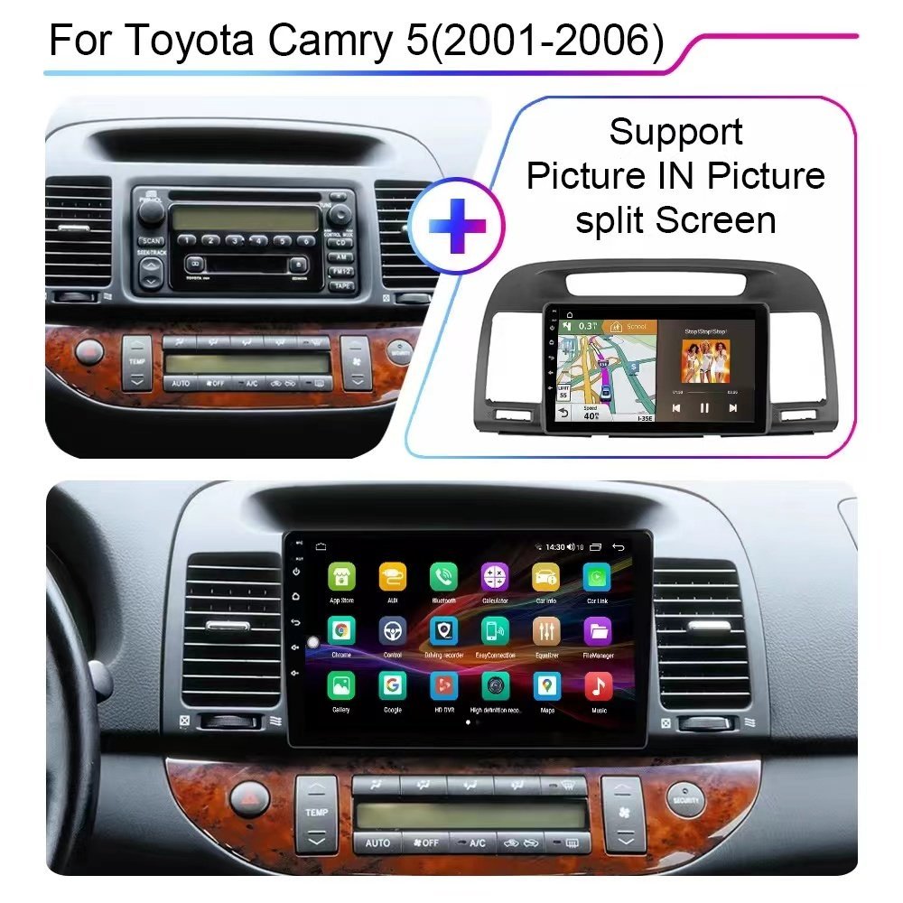 9 Inch Car Radio Dashboard Fascia Frame Adapter For Toyota Camry 5 2002-2006 Android Auto Stereo Panel (FT-007110) - Image 6